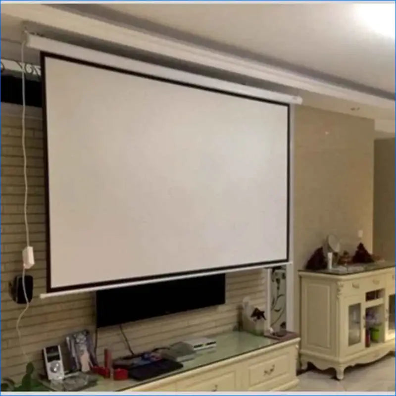 100-Inch 16:9 Motorized Electric Projector Screen with Remote Control for Home Theater, Business, and Educational Use