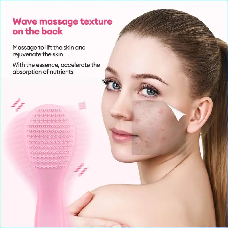 Electric Silicone Facial Brush Sonic Vibration Face Cleansing Brush Waterproof Acne Blackhead Remover Pore Cleaner 2 Side - EgoGadgets
