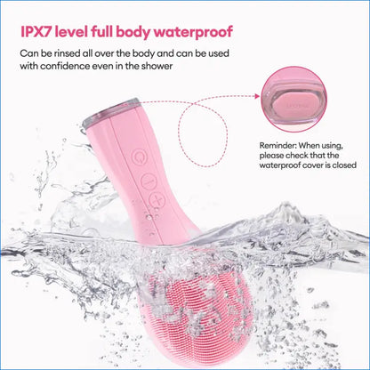 Electric Silicone Facial Brush Sonic Vibration Face Cleansing Brush Waterproof Acne Blackhead Remover Pore Cleaner 2 Side - EgoGadgets