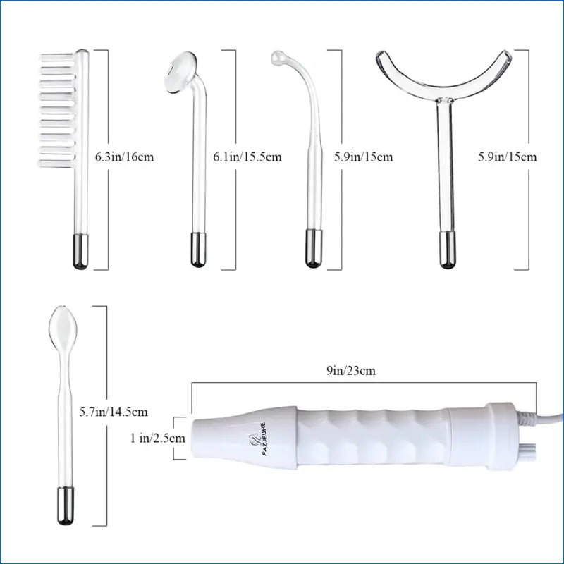 Professional 5-in-1 High Frequency Facial Machine for Anti-Aging and Acne Treatment with Neon and Argon Wands - Blue - EgoGadgets