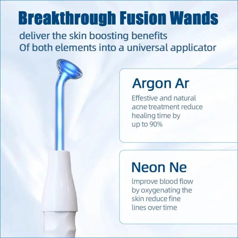 Professional 5-in-1 High Frequency Facial Machine for Anti-Aging and Acne Treatment with Neon and Argon Wands - Blue - EgoGadgets