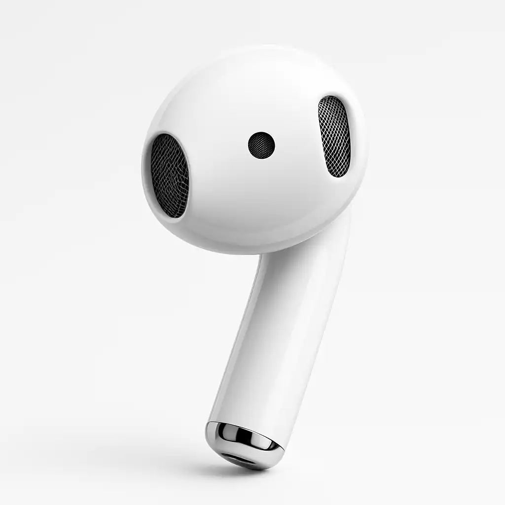 White wireless earbud.
