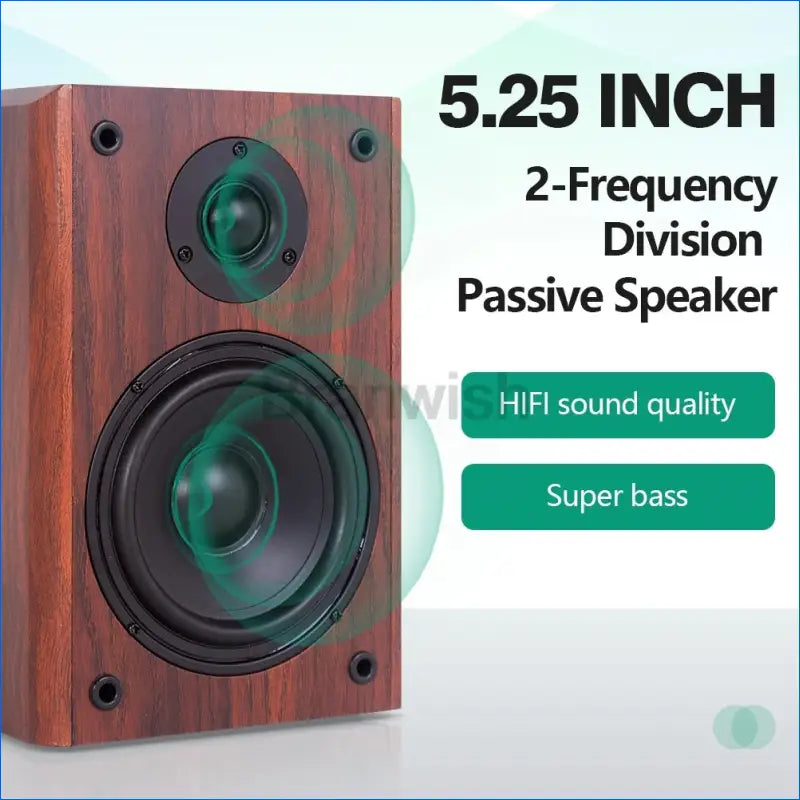 100W 5.25 Inch High-Power Passive Bookshelf Speaker - Desktop and Wall-Mounted Hi-Fi Surround Sound Monitor - EgoGadgets